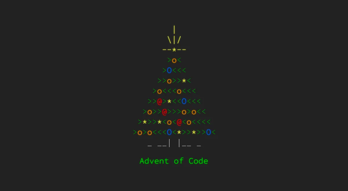 Advent of Code Christmas tree made of ASCII characters